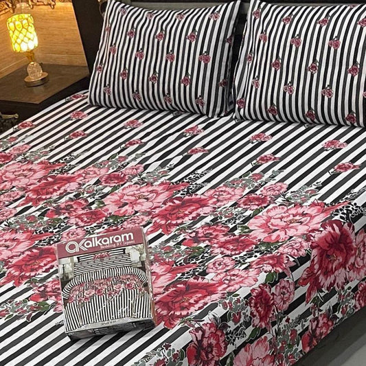 King Size Cotton 3PC Bedsheet