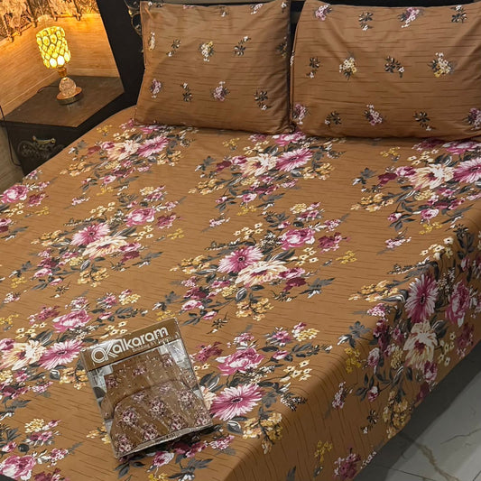 King Size Cotton 3PC Bedsheet