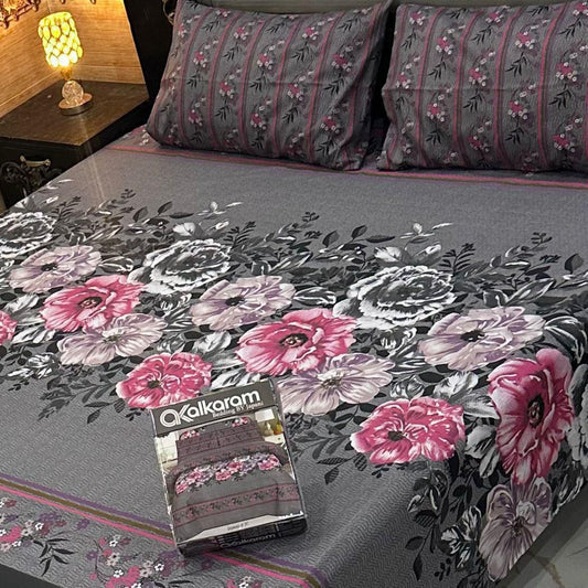 King Size Cotton 3PC Bedsheet