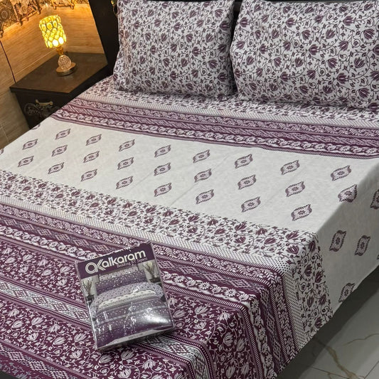 King Size Cotton 3PC Bedsheet