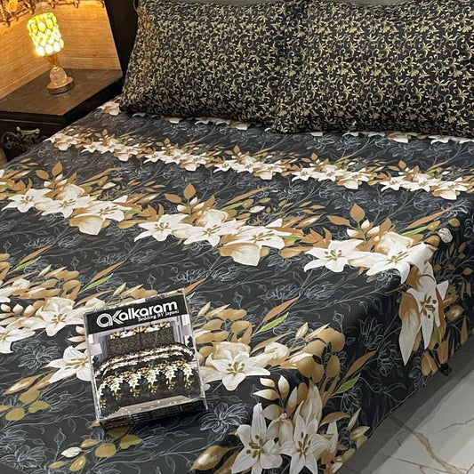King Size Cotton 3PC Bedsheet